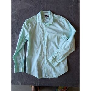 Express 1MX Fitted Shirt Mens Large Mint Green Long Sleeve Button Down Cotton